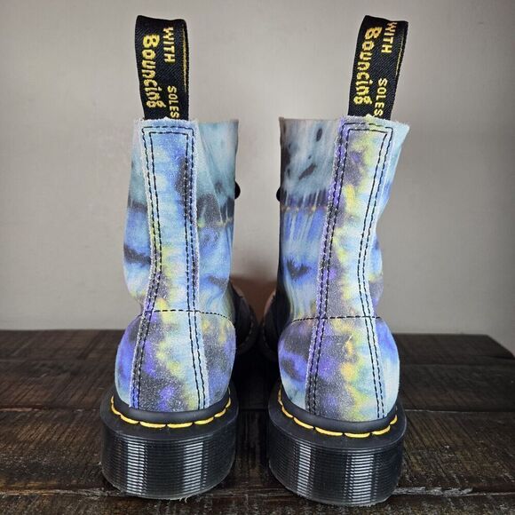 NEW Dr. Doc Martens 1460 Pascal Womens Size 6 Lace Up Boots Blue Tie Dye Suede - Picture 4 of 11